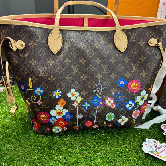 NWT Louis Vuitton x Murakami Flowers Monogram Neverfull MM Bag 2025 AUTHENTIC - Picture 2 of 15